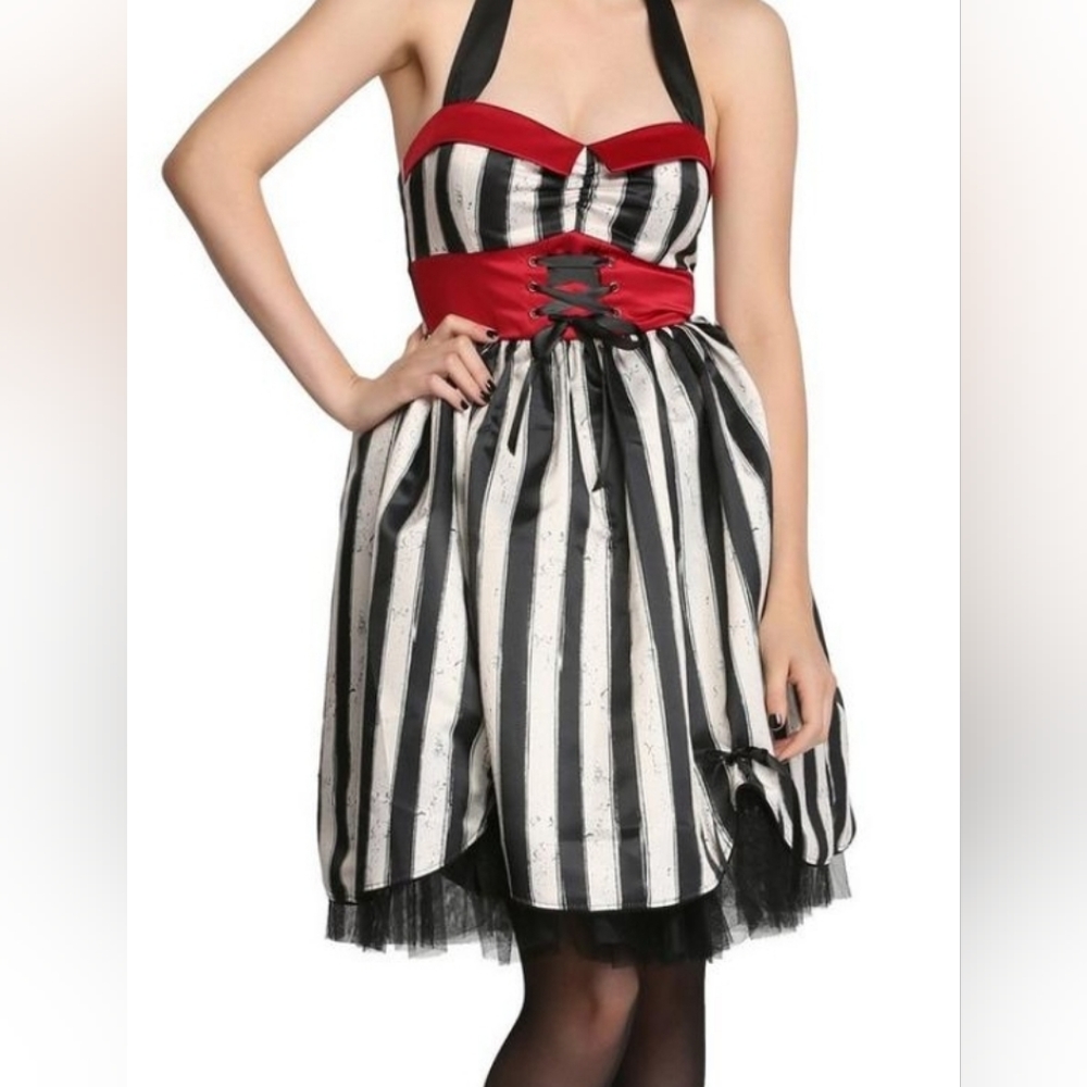 American horror story XXL freak show circus dress. Black stripe.